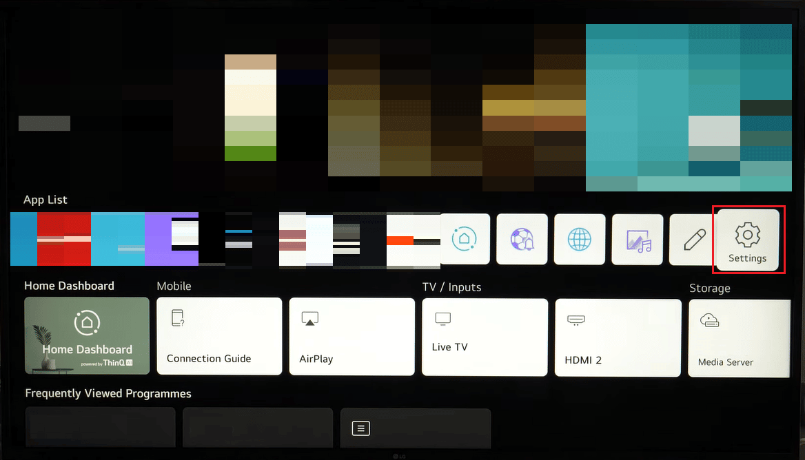 selectați setările în smart tv lg
