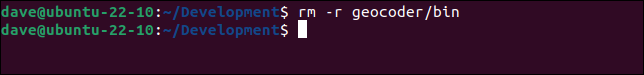 Eliminación del directorio geocoder/bin