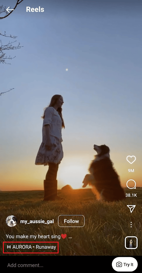 tocca il titolo della canzone dal basso | Come salvare musica su Instagram