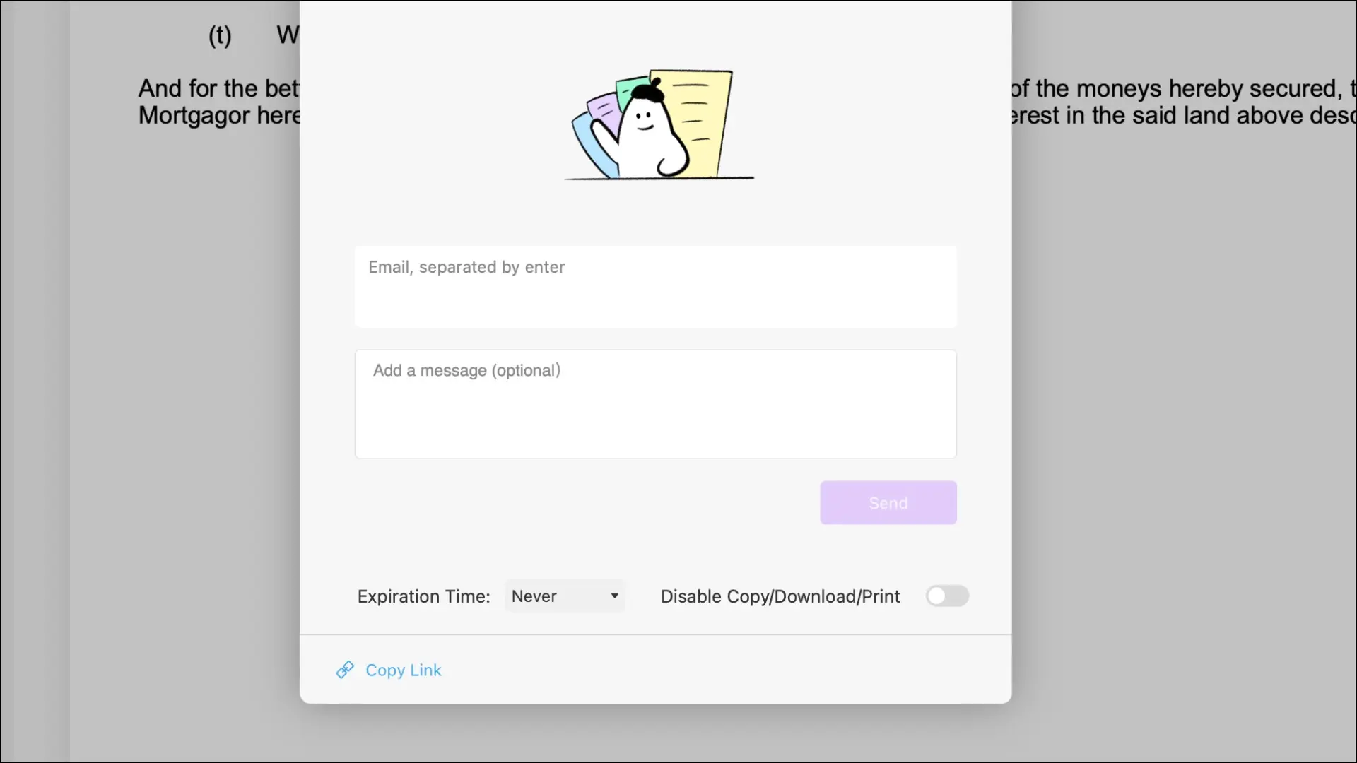 Compartilhe um PDF na Web com a interface de compartilhamento do UPDF