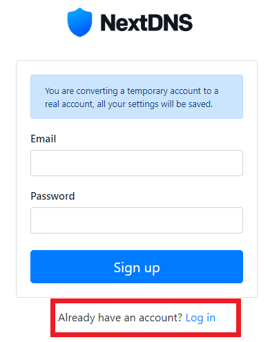 Ketik kredensial Anda dan daftar jika Anda sudah memiliki akun, klik login