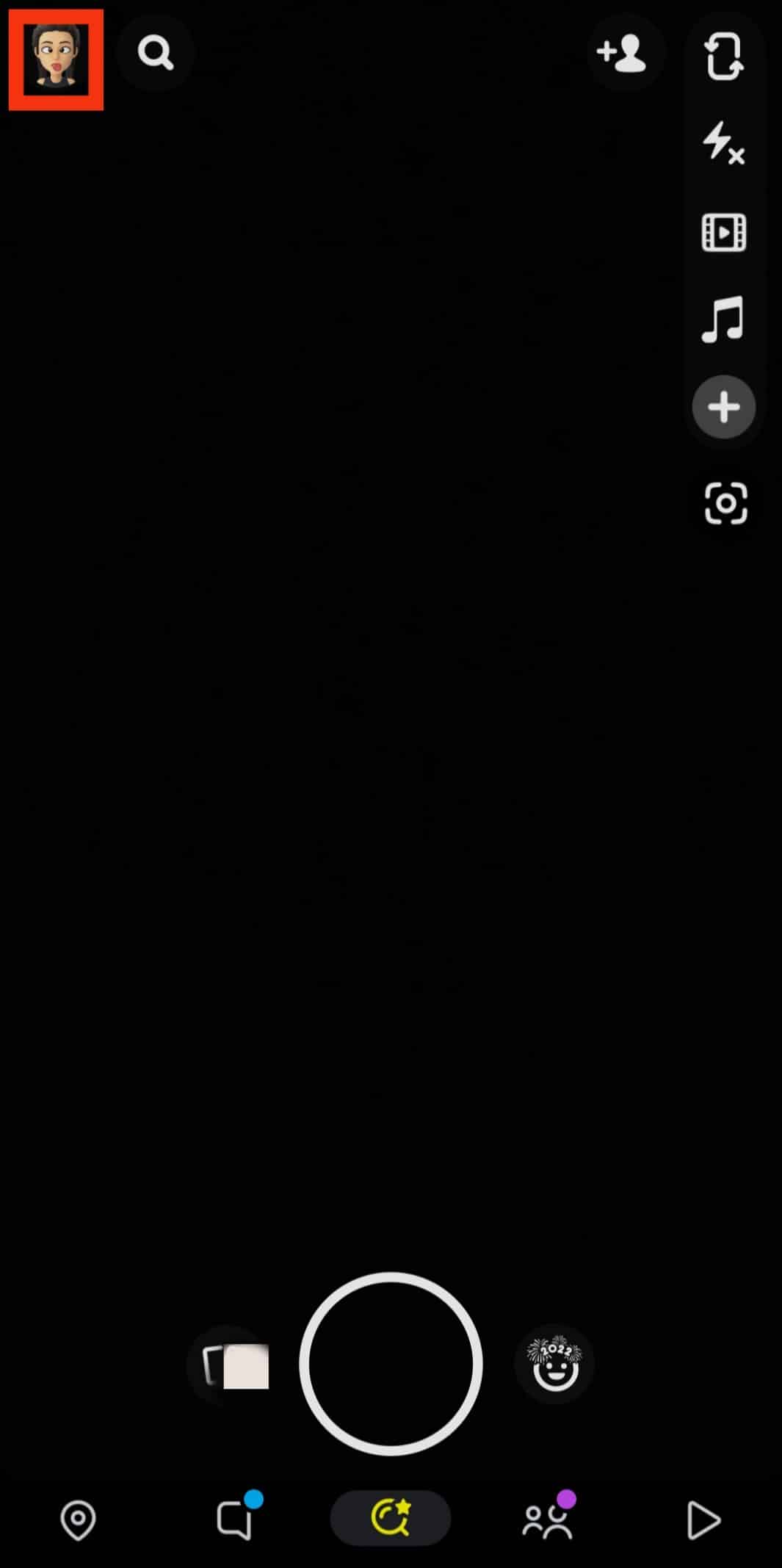 프로필 아이콘을 탭합니다. | 삭제된 Snapchat 메모리를 복구하는 방법