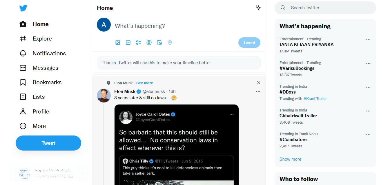 在桌面上打開推特。你能看到誰在跟踪你的 Twitter 個人資料嗎？