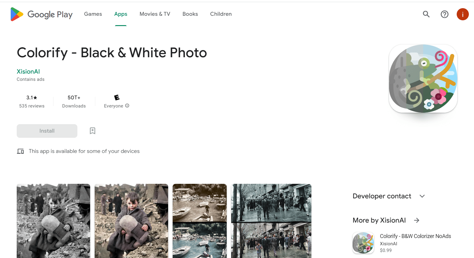 Colorify – Foto Hitam Putih | Aplikasi terbaik untuk mengembalikan foto lama Android