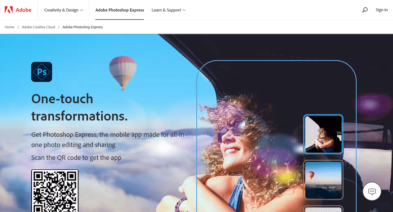 Adobe Photoshop Express | Aplikasi terbaik untuk mengembalikan foto lama Android