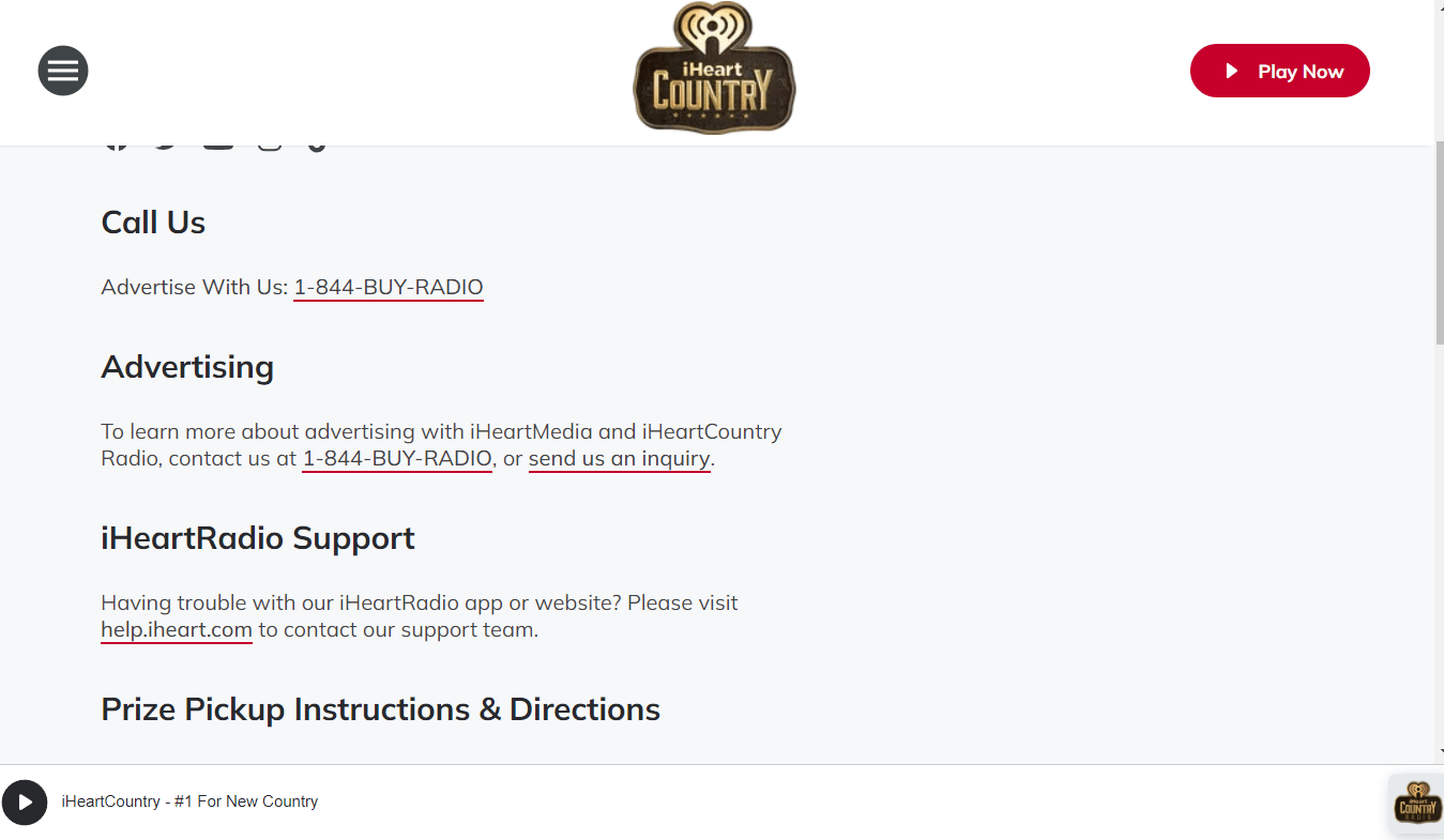 iHeartRadio 联系信息页面 |如何删除 iHeartRadio 帐户