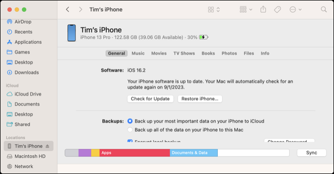 Verwalten Sie Ihr iPhone mit Finder