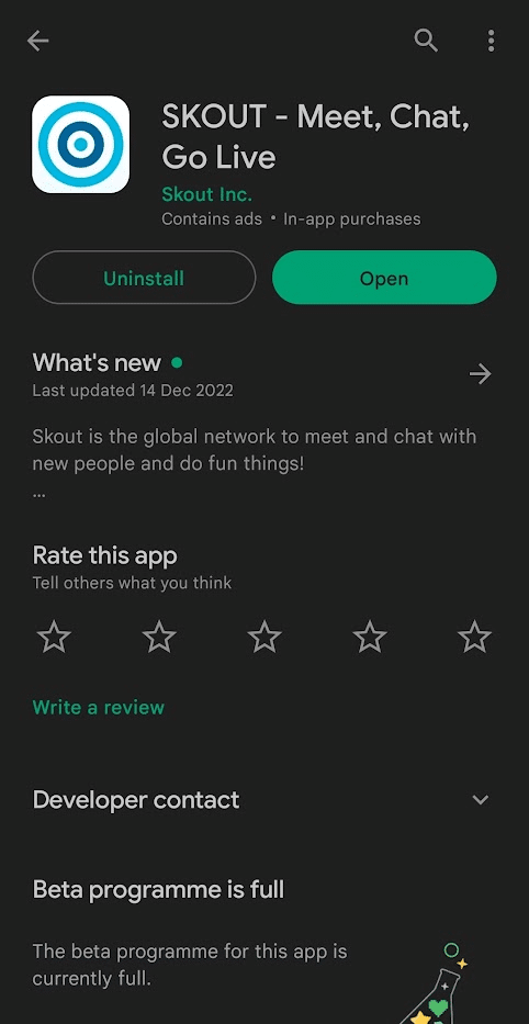 Google Play Store – Skout-App | So melden Sie sich bei Skout an