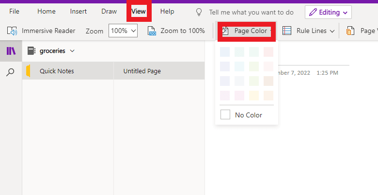 انتقل لعرض لون OneNote وتغييره. كيفية إنشاء واستخدام القوالب في OneNote