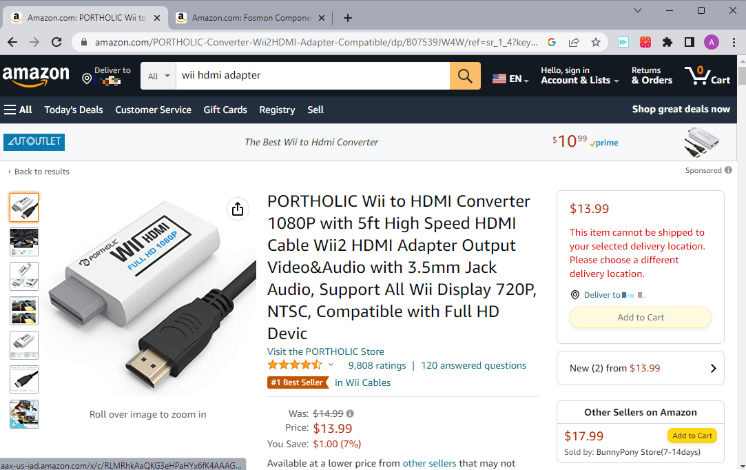 HDMI 适配器亚马逊网页 |如何将 Wii 连接到智能电视