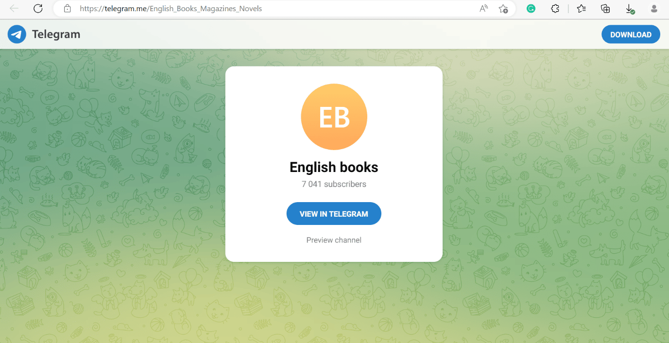 buku bahasa inggris di telegram