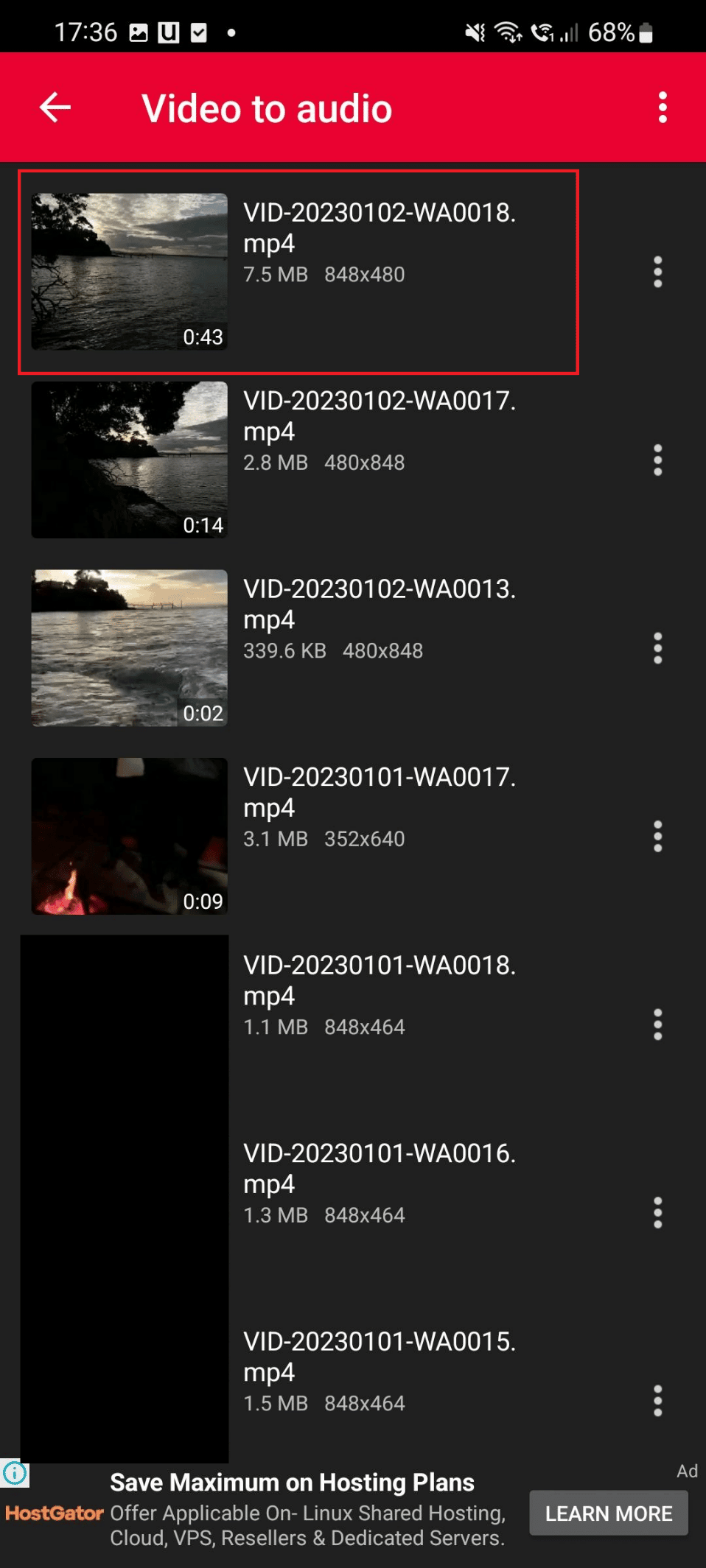 seleziona il video sul convertitore da video a mp3 online