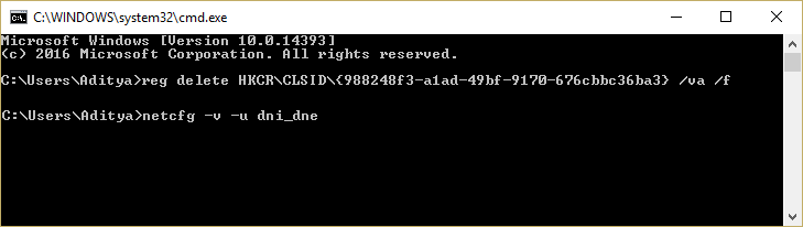 aşağıdaki komutları kullanarak Ağı yapılandırın | Düzeltme Windows 10'da bu ağ sorununa bağlanılamıyor