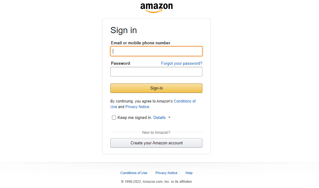 Strona logowania amazona. Jak anulować Paramount Plus Amazon Prime