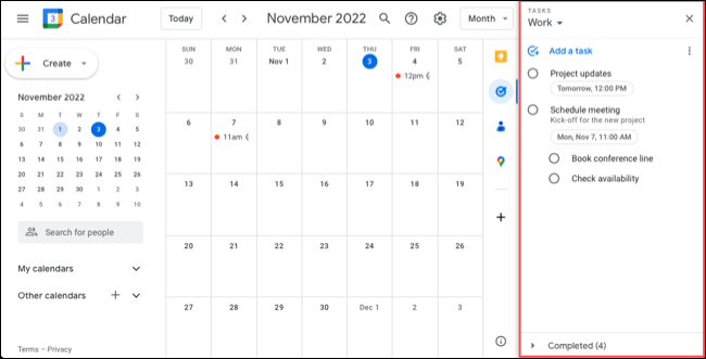 Tareas de Google en Google Calendar