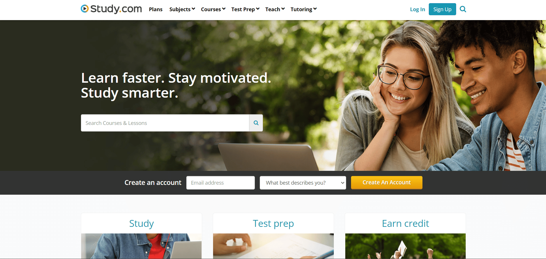 صفحة الويب Study.com. 18 أفضل مواقع الويب مثل Chegg