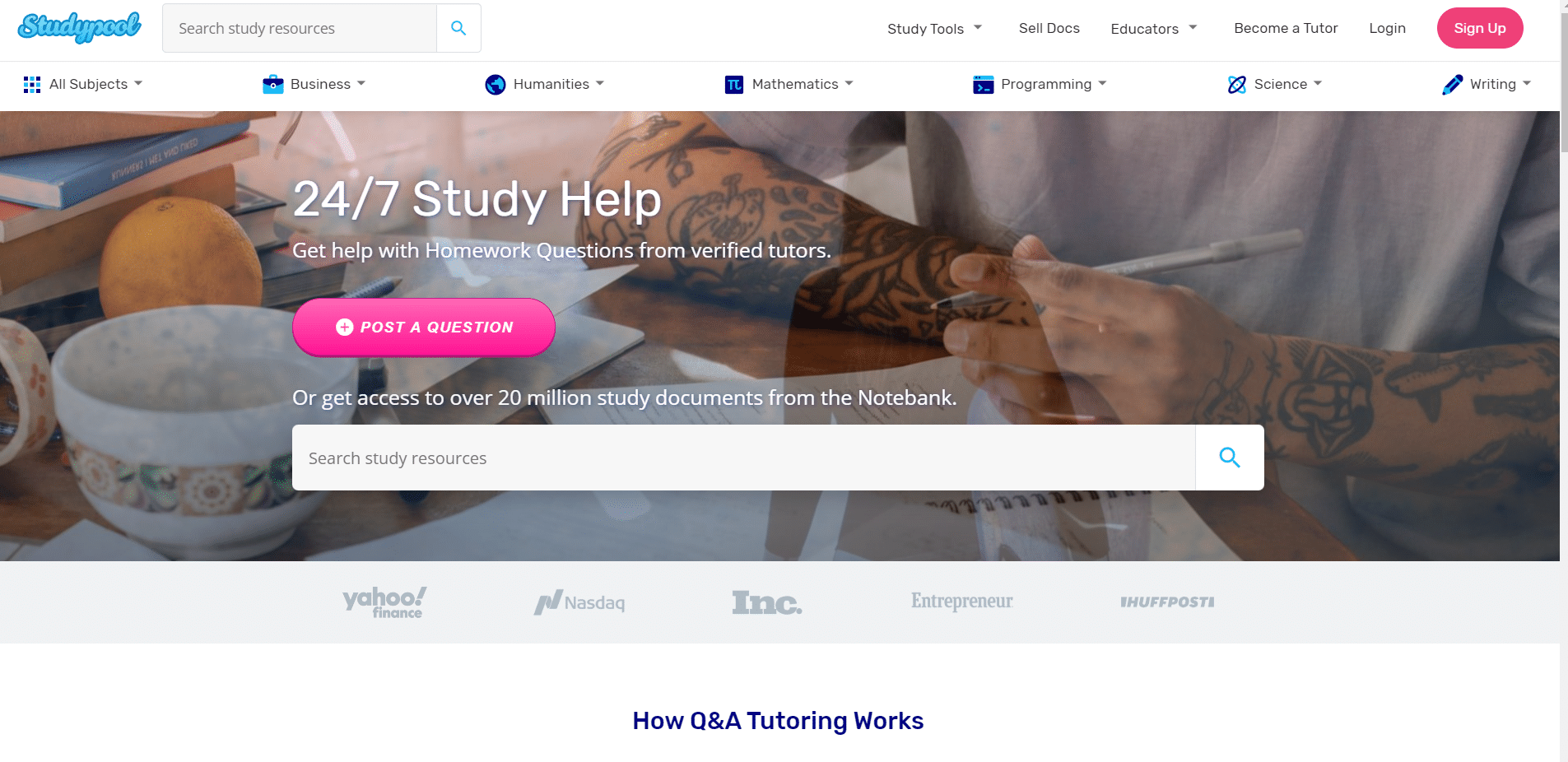 صفحة ويب Studypool