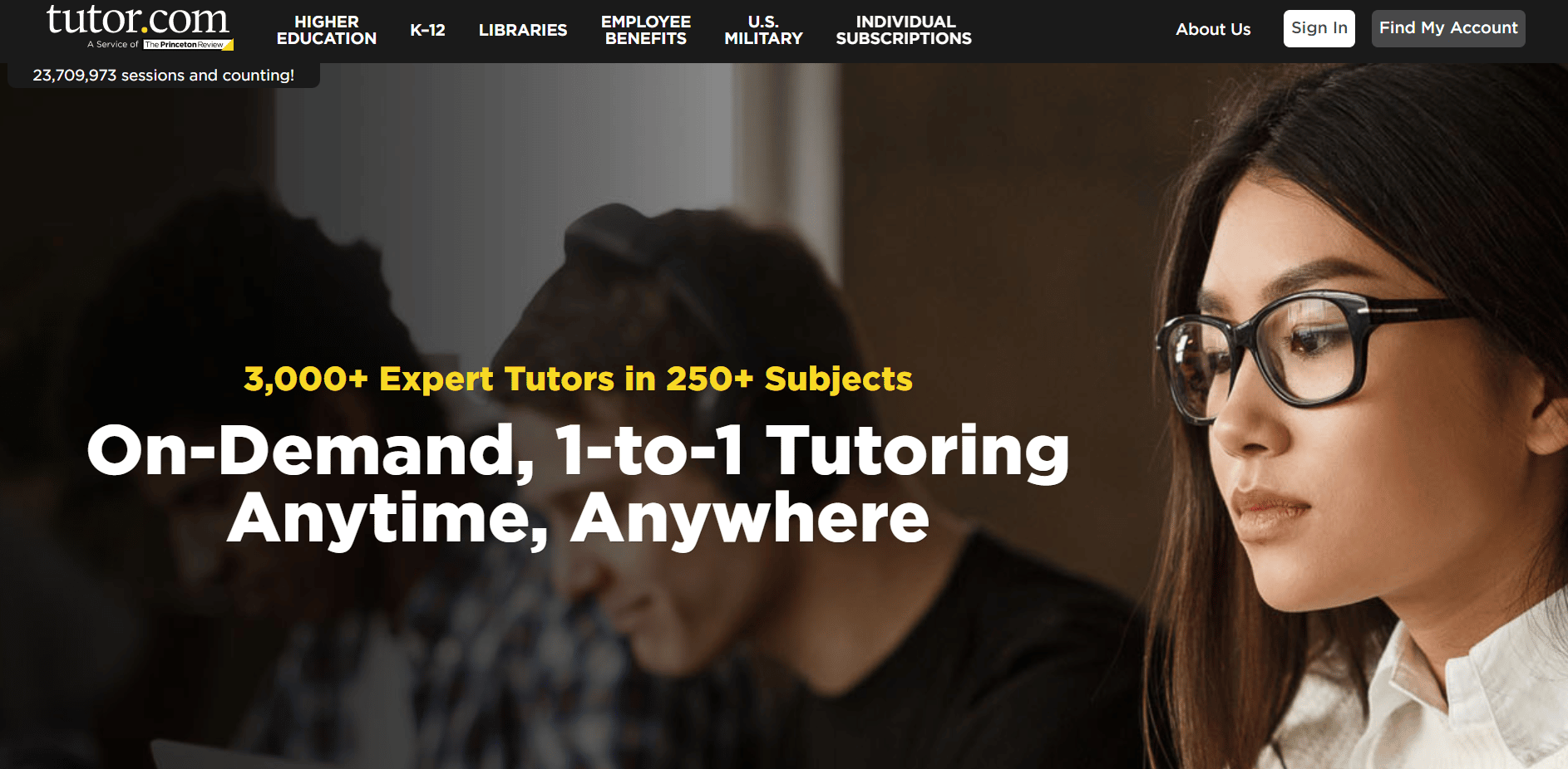صفحة ويب Tutor.com. 18 أفضل مواقع الويب مثل Chegg