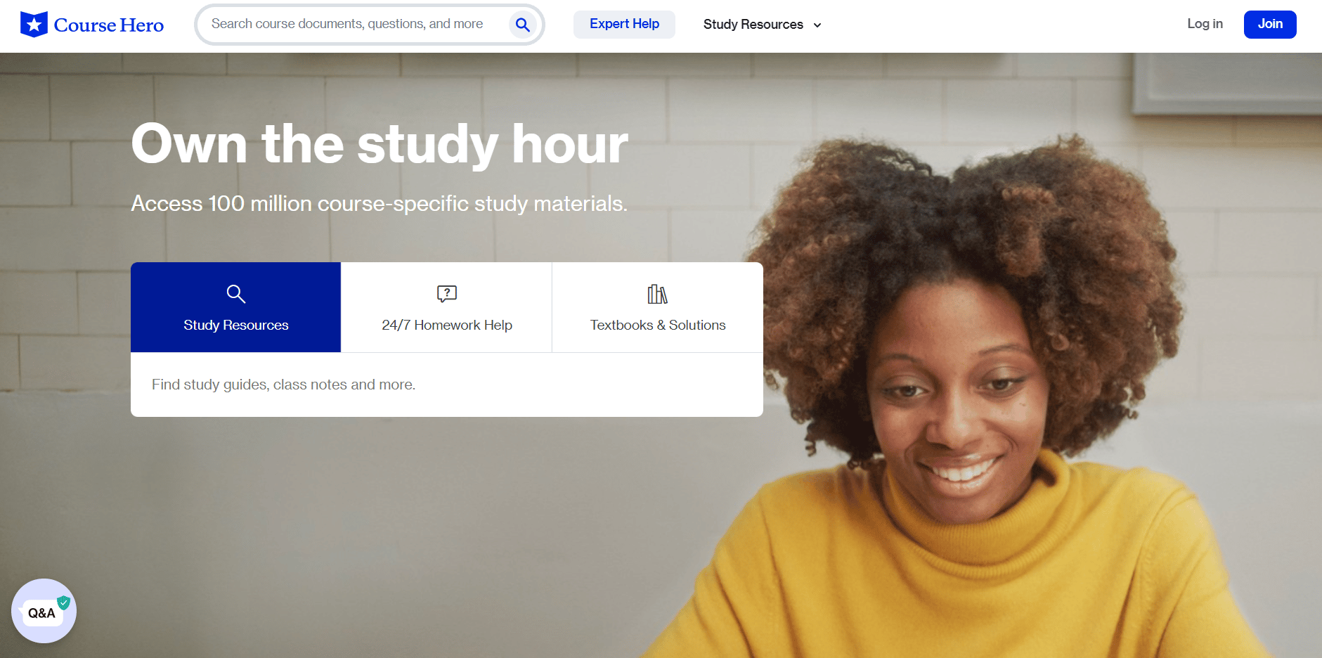 صفحة ويب Course Hero