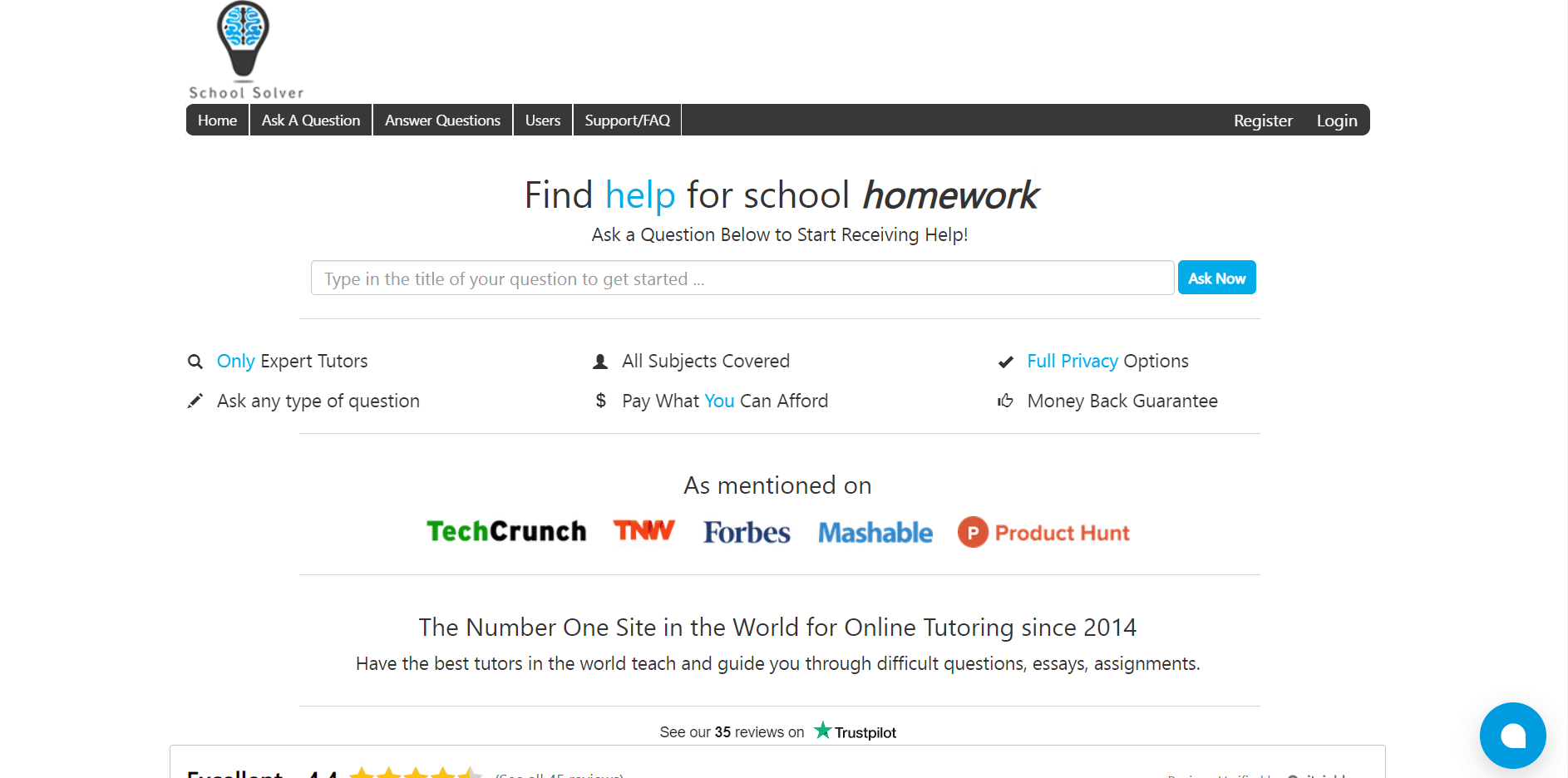 صفحة ويب School Solver