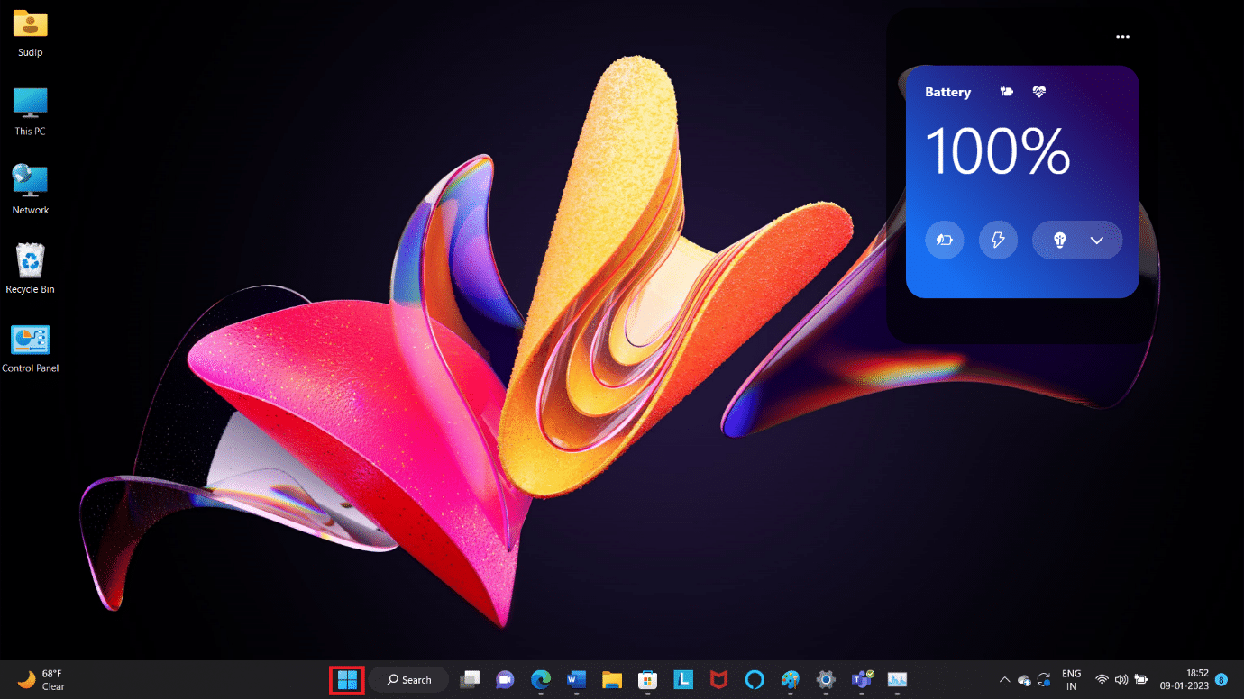 Cliquez sur l'icône Windows. 9 façons de réparer Snip et Sketch ne fonctionnant pas sous Windows 10 et 11