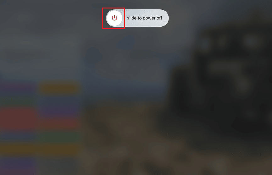Una vez que la opción deslizar para apagar esté visible, deslice hacia la derecha el ícono de encendido rojo y blanco para apagar el dispositivo de izquierda a derecha para apagarlo