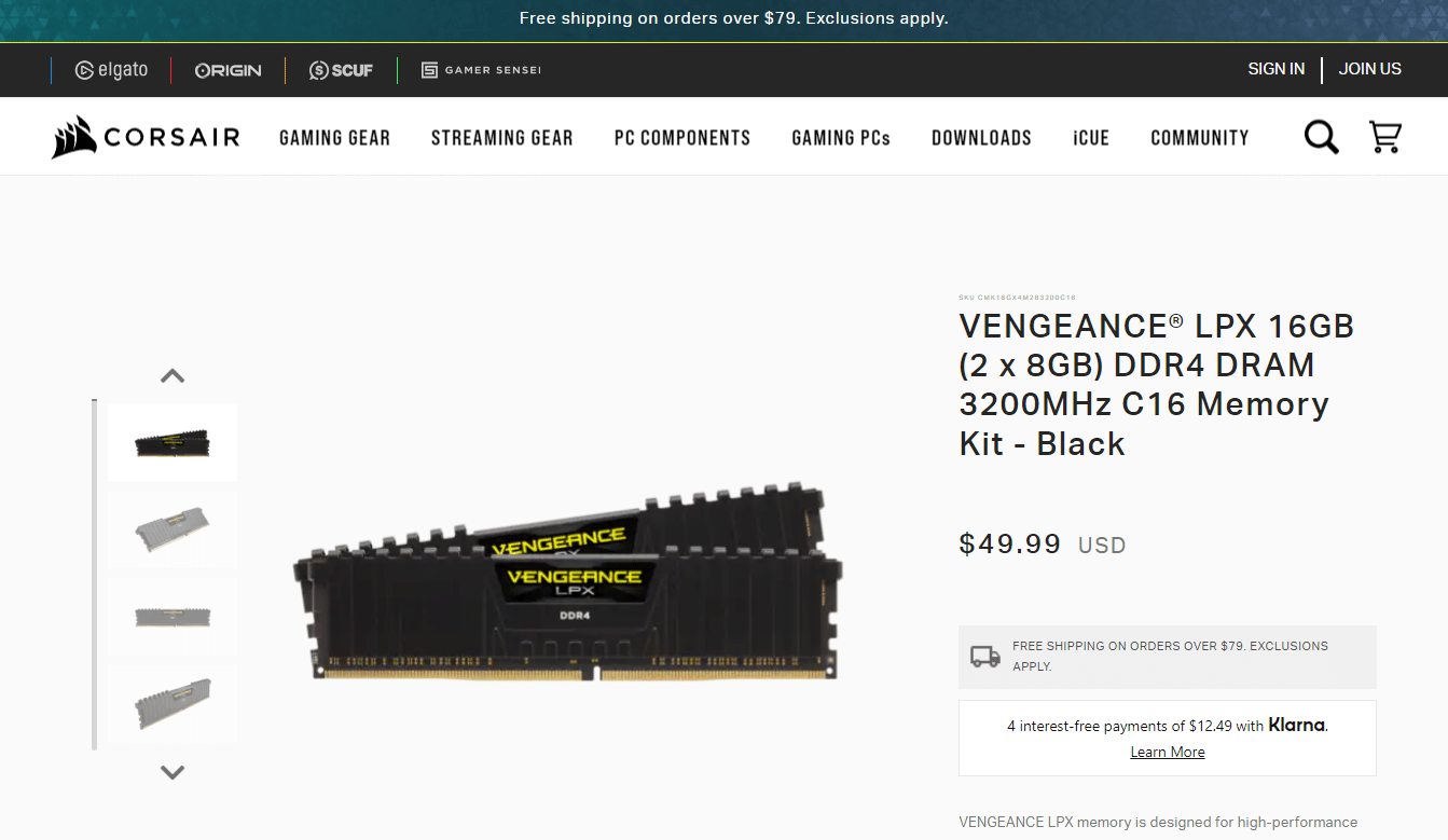Corsair İntikam LPX |