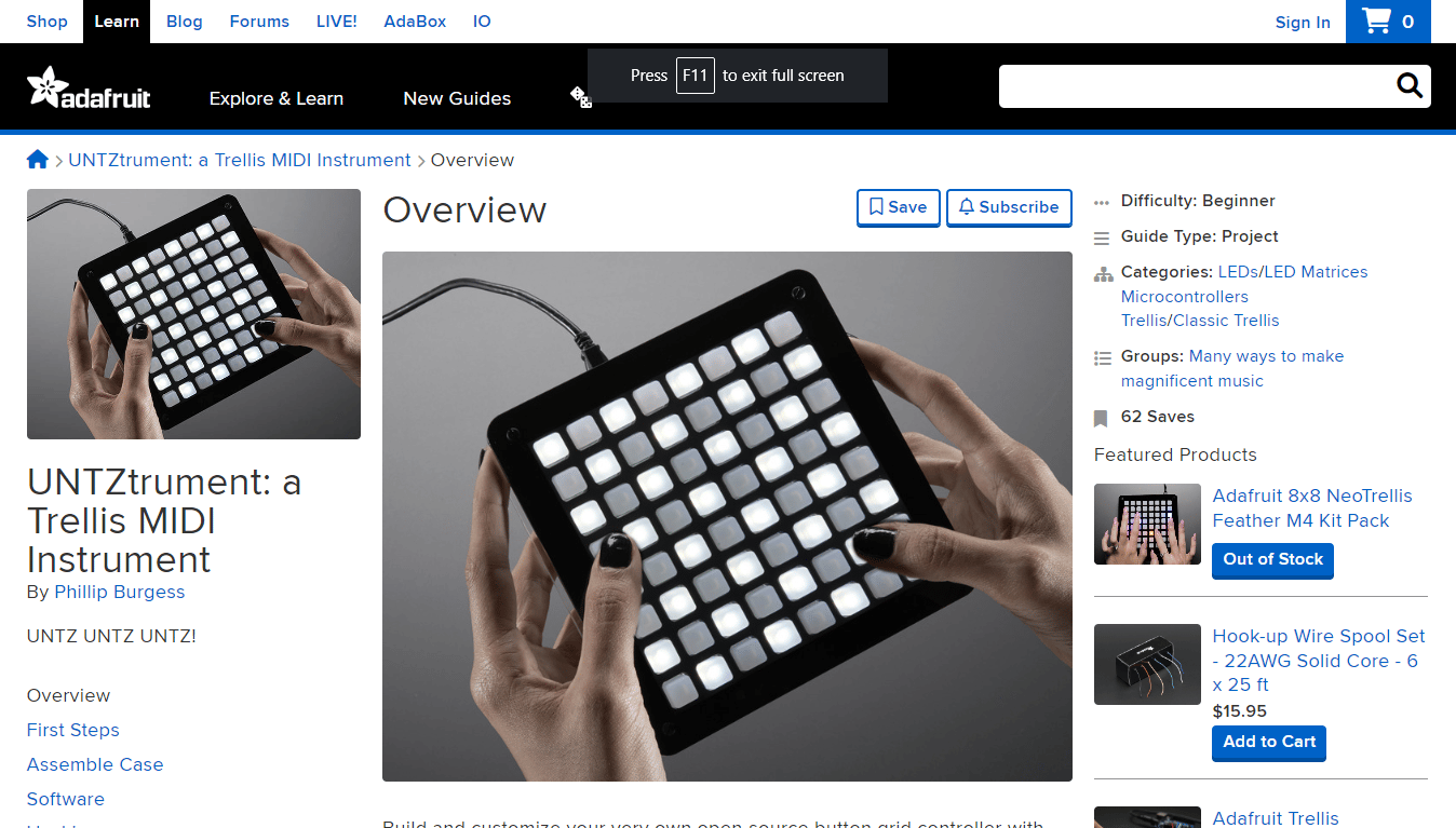 controlador midi adafruit arduino