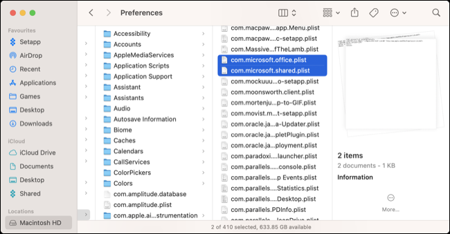 追加の Office for Mac 2011 ファイルを削除する
