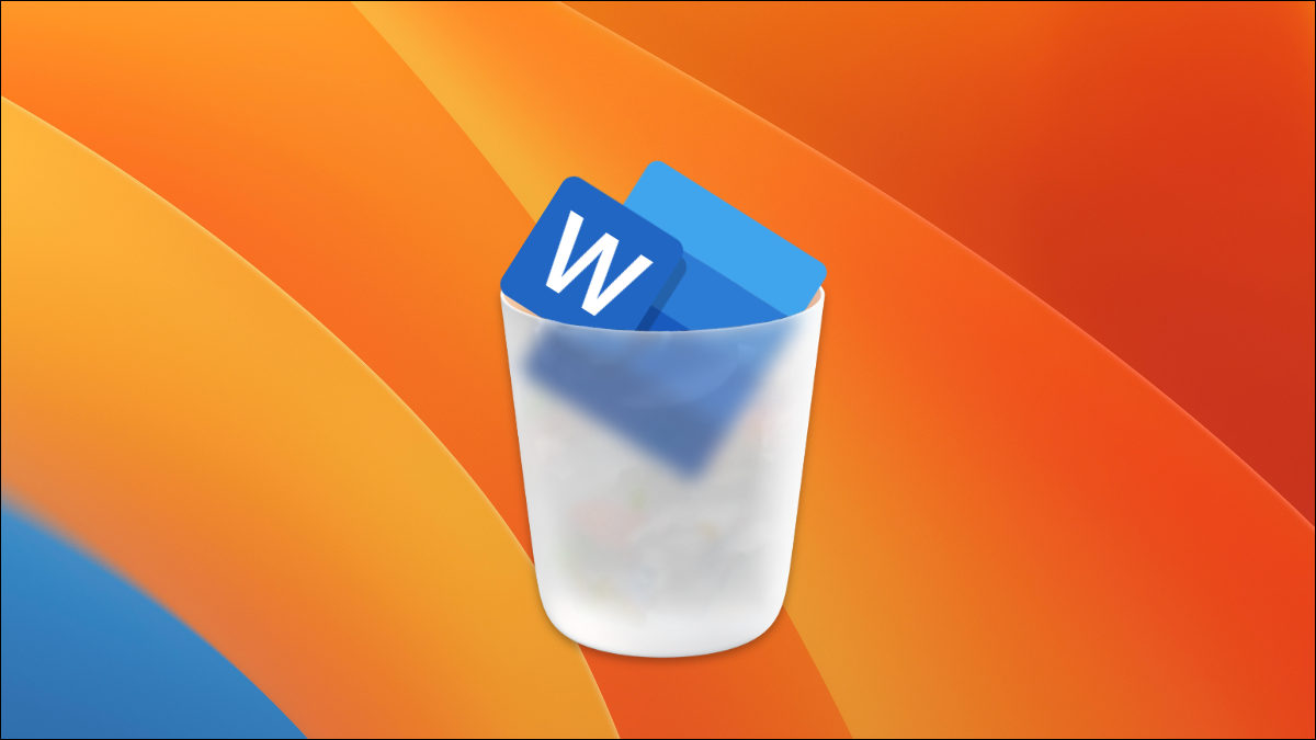 ゴミ箱の中の Microsoft Word