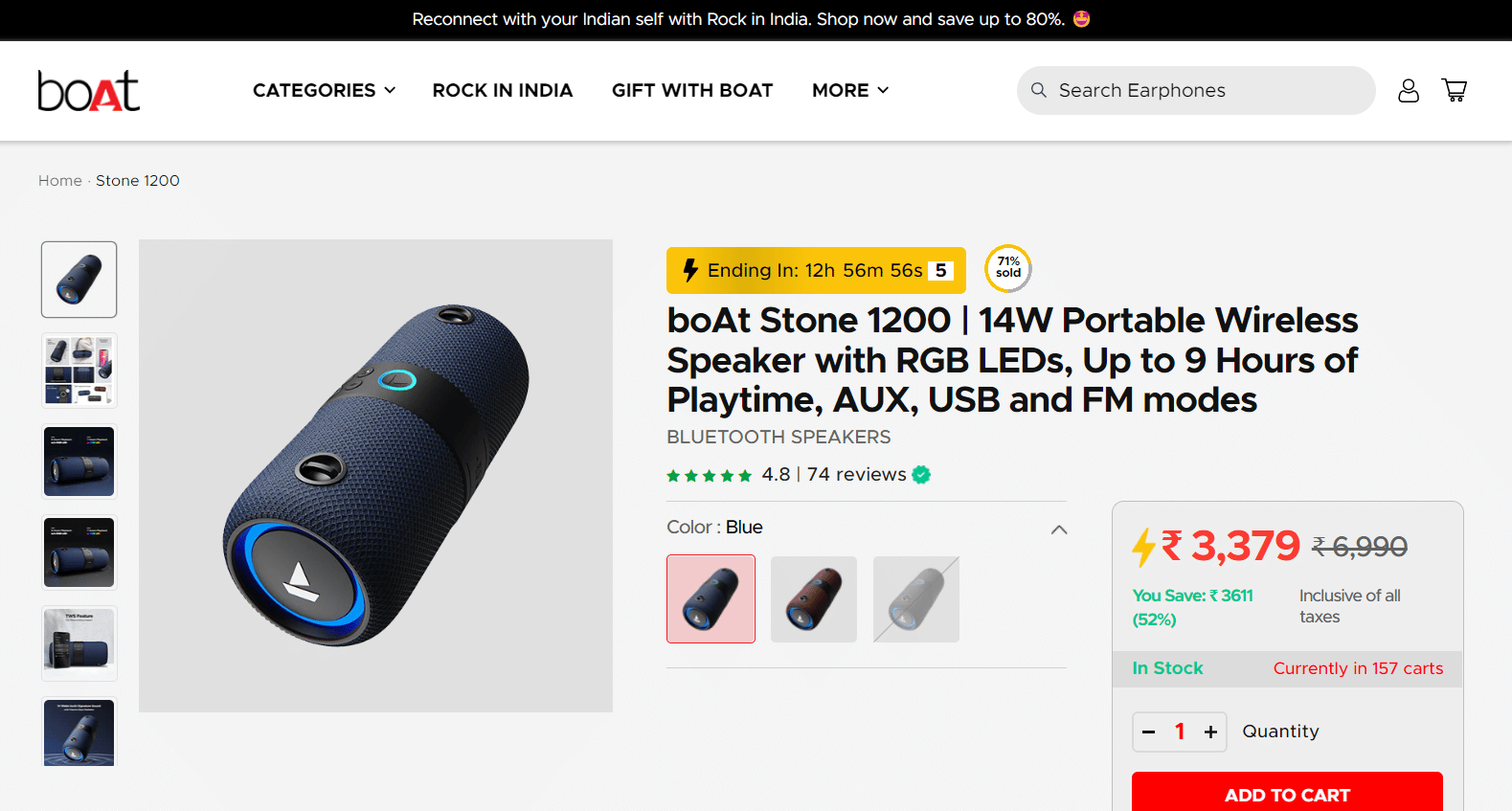 boAt Stone 1200. Melhores alto-falantes Bluetooth abaixo de 5000