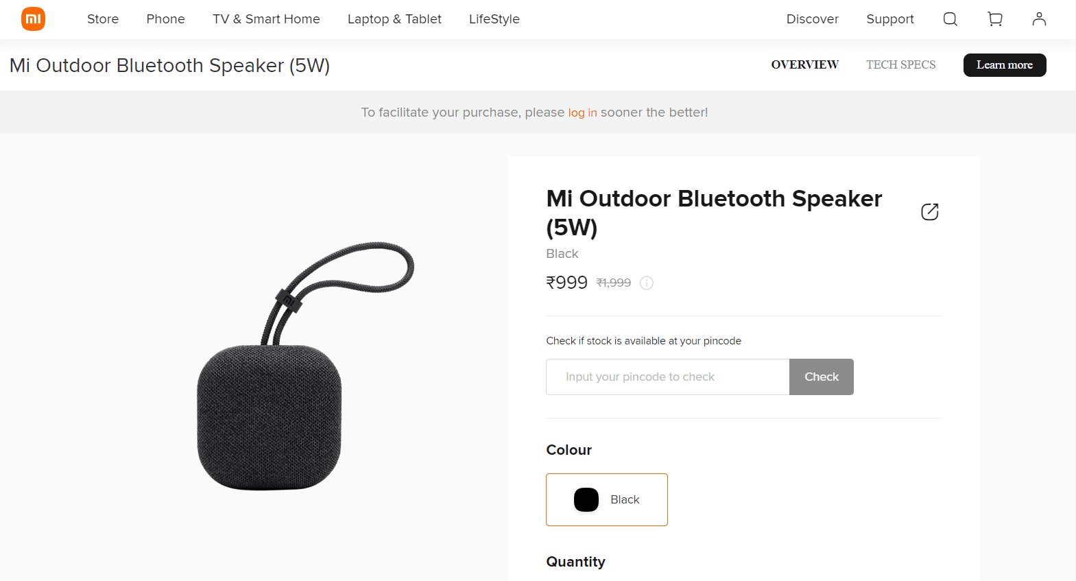 Alto-falante Bluetooth externo MI (5W)