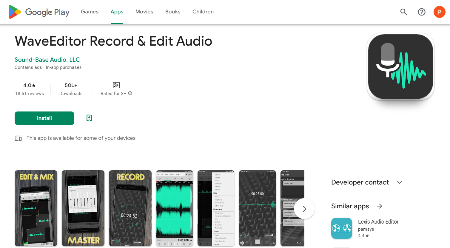 WaveEditor تسجيل وتحرير مخزن تشغيل الصوت | أفضل تطبيق لتسجيل الموسيقى للأندرويد