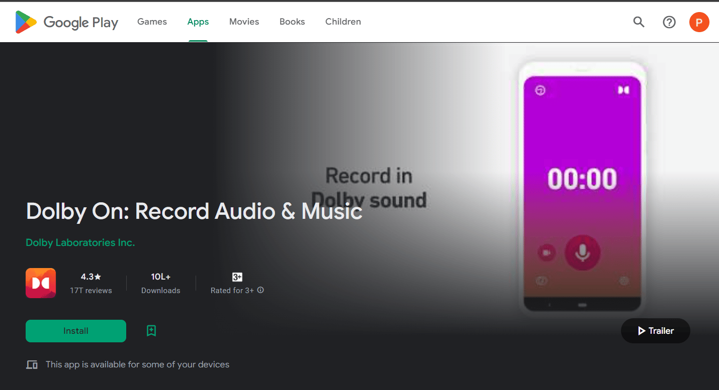 dolby في playstore | أفضل تطبيق لتسجيل الموسيقى للأندرويد