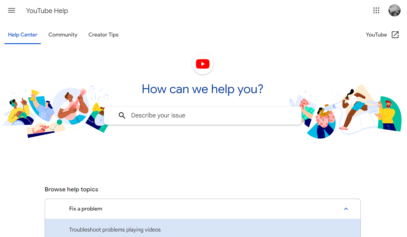 YouTube 帮助支持