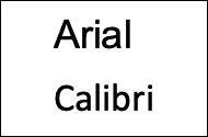 Arial ve Calibri