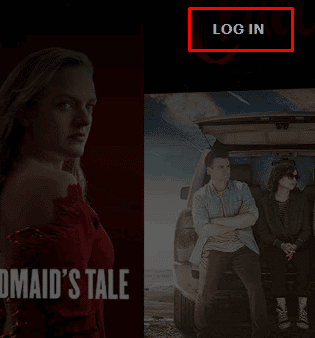 Clique no botão LOG IN no canto superior direito |