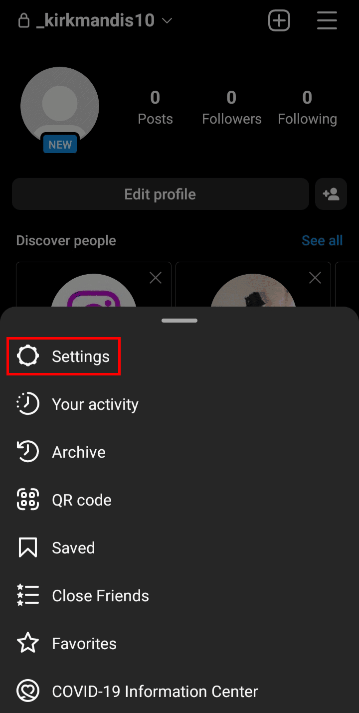 Din bara de navigare de jos, atingeți Setări. | Cum să ștergeți fostele nume de utilizator de pe Instagram