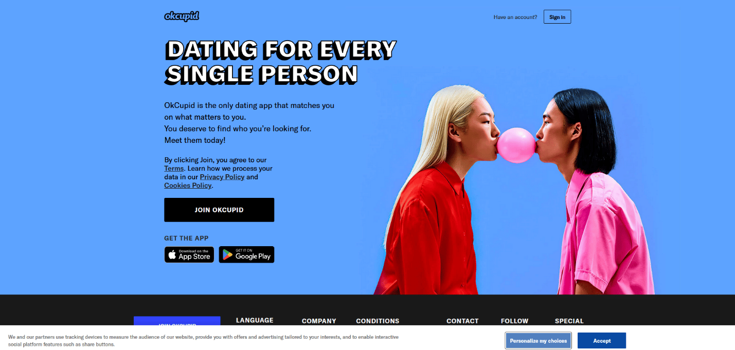 Site-ul oficial OkCupid