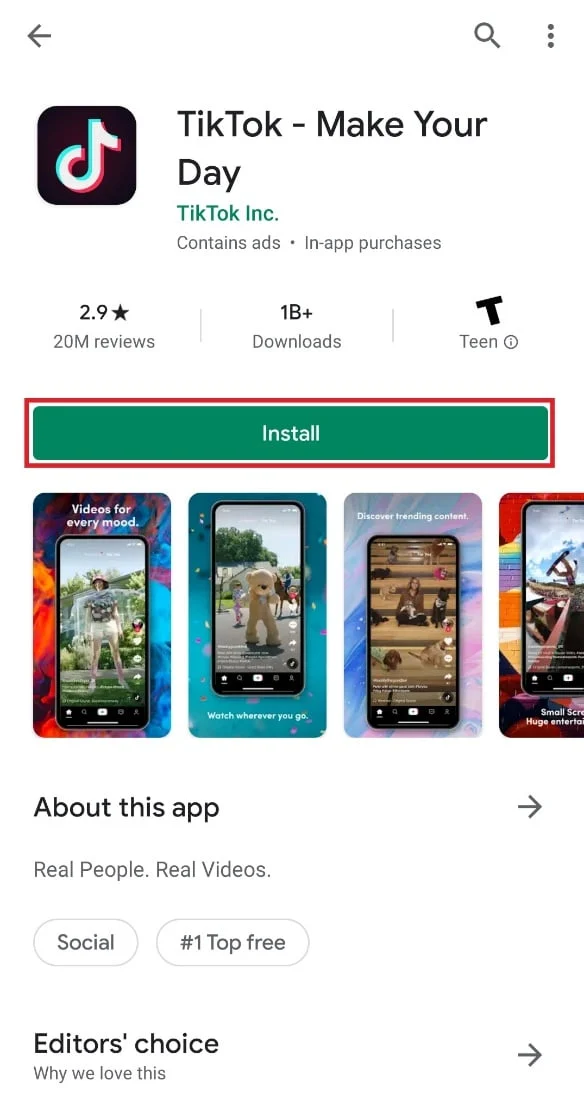 appuyez sur installer |