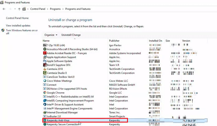 Haga clic en Kaspersky Endpoint Security 10 para Windows