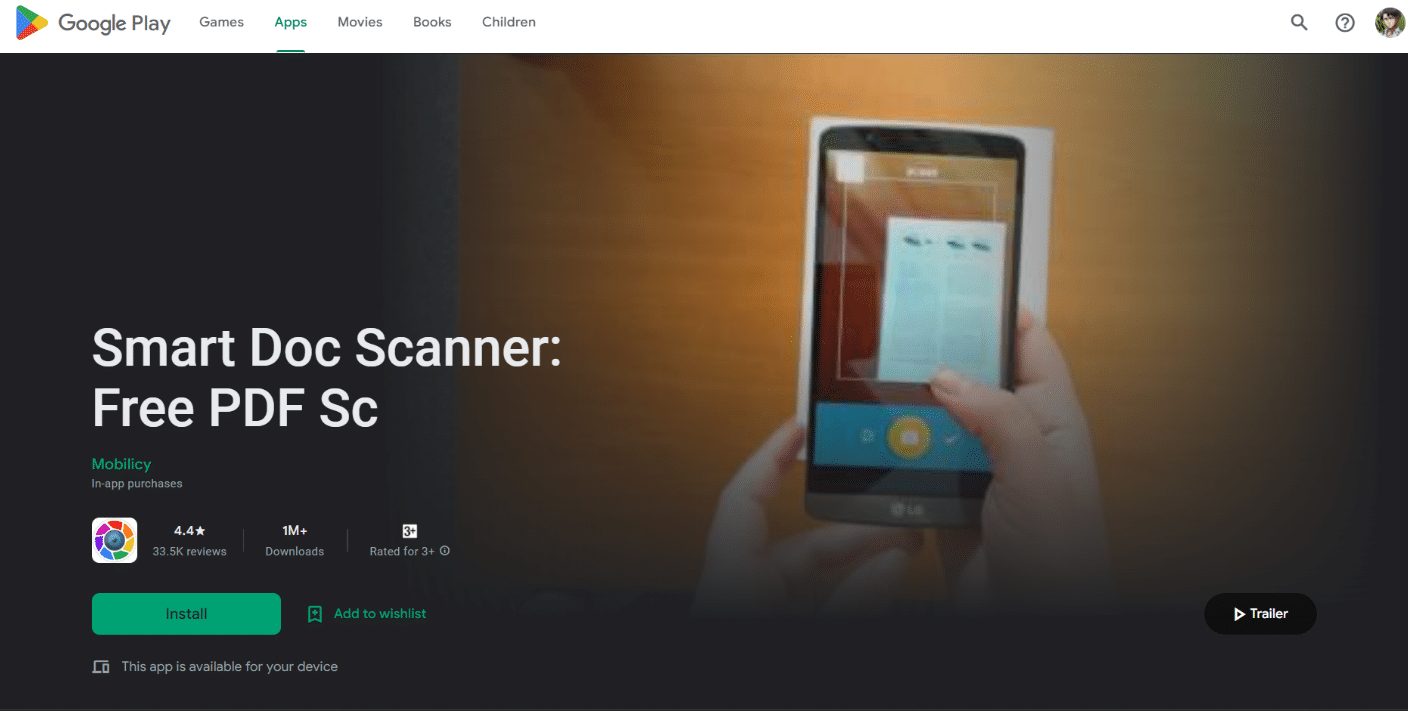 Smart Doc Scanner в игровом магазине