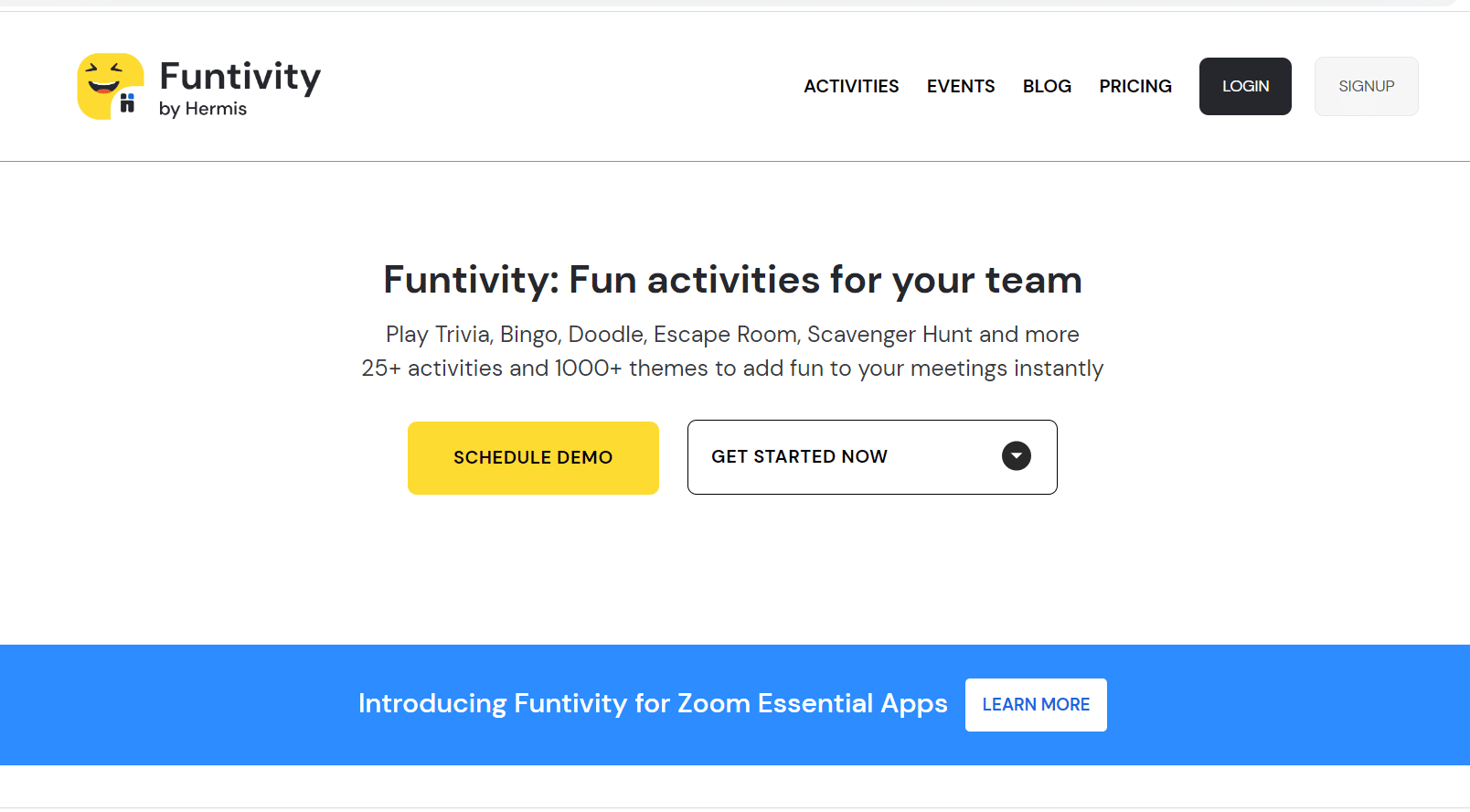 Page Web officielle de Funtivity