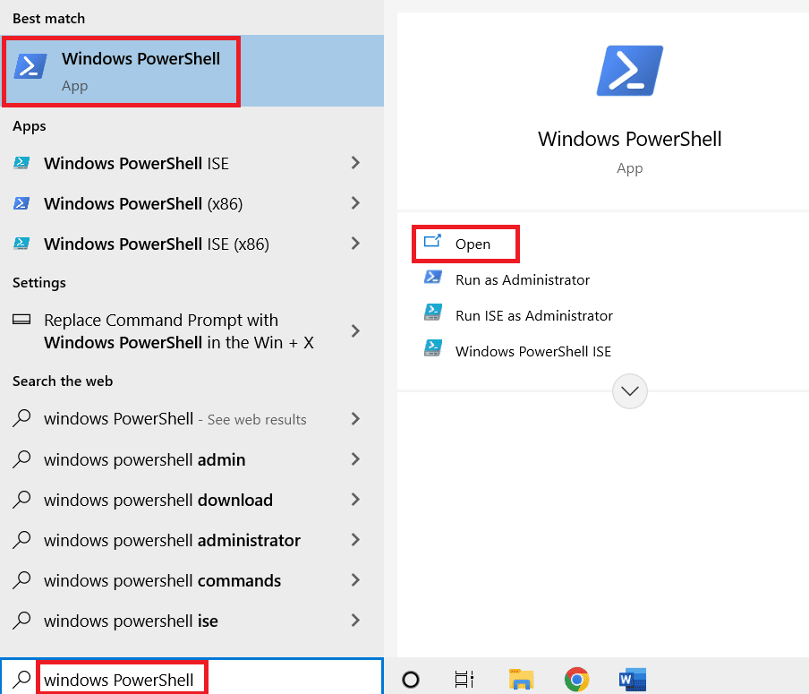 inicie Windows PowerShell. 9 formas de arreglar el error de instalación de Xbox Game Pass 0x800700e9 en PC