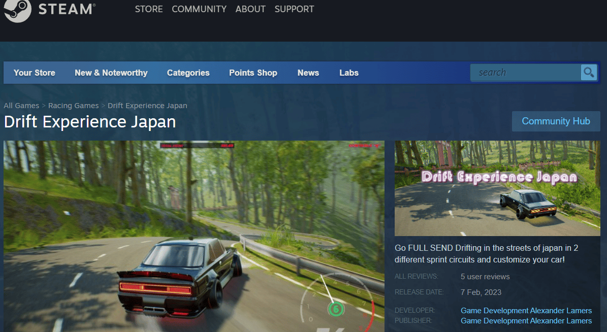 日本漂移體驗的steam頁面| Steam 上流行的免費新版本