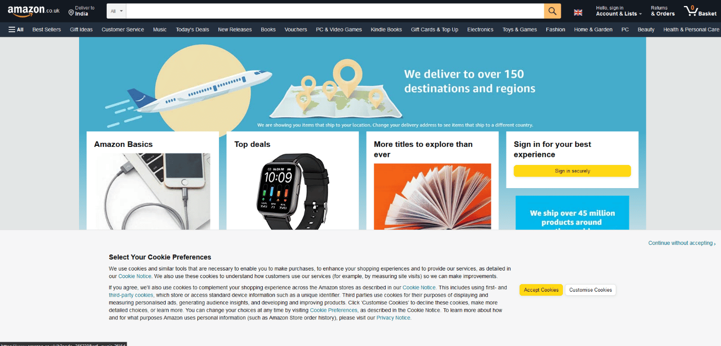 Site officiel d'Amazon au Royaume-Uni
