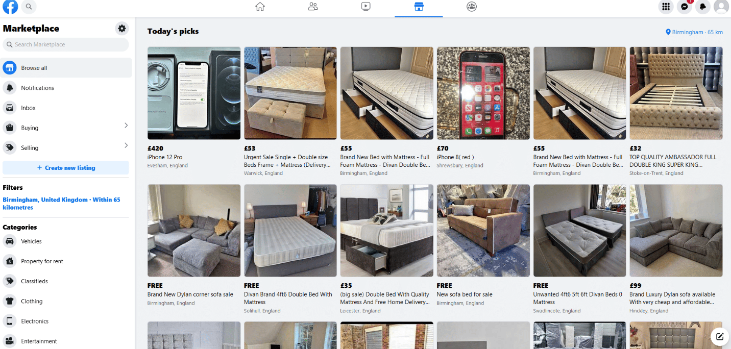 Officiel de la place de marché Facebook. 34 meilleures alternatives eBay au Royaume-Uni
