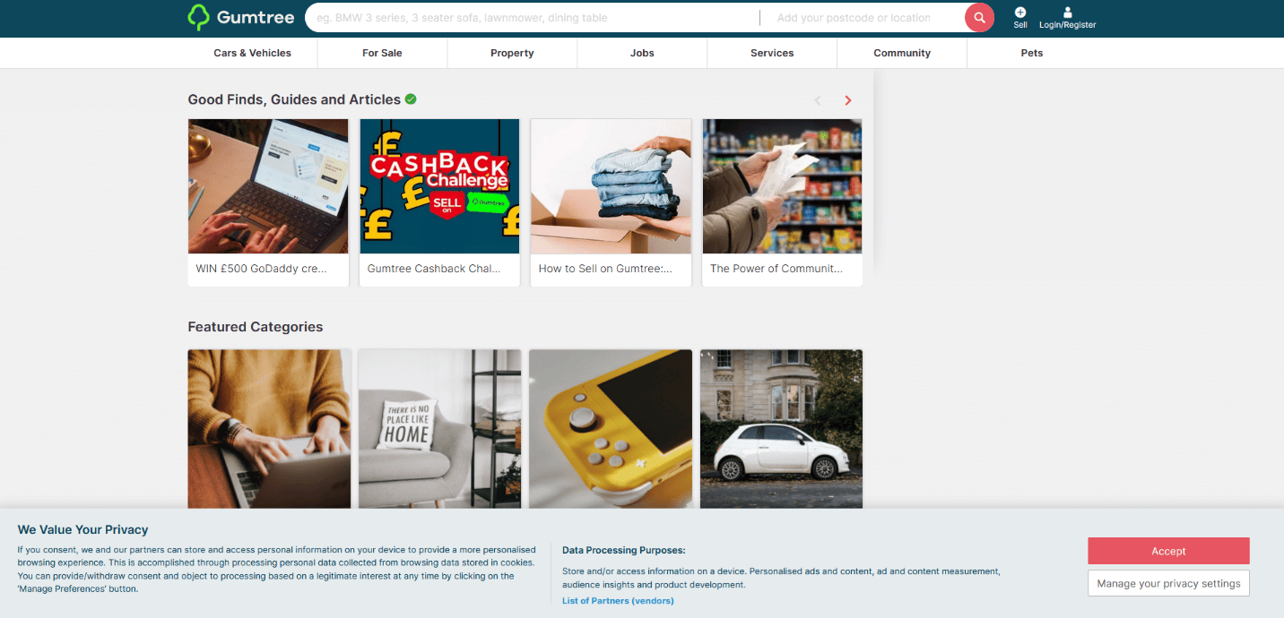 Site officiel de Gumtree