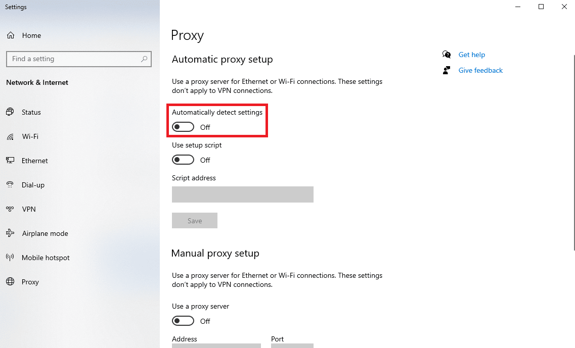 قم بإيقاف تشغيل مفتاح تبديل الكشف عن الإعدادات تلقائيًا. إصلاح Twitter لا يفتح Windows 11