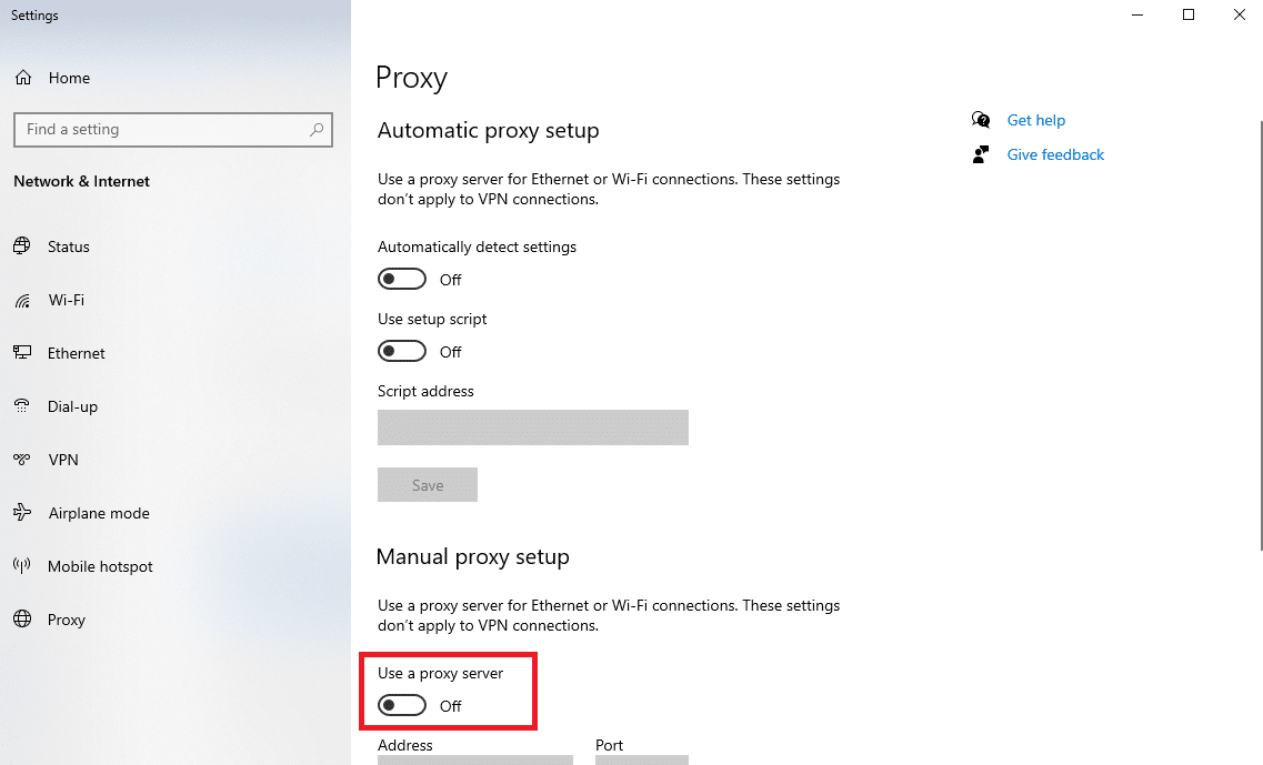 قم بإيقاف تشغيل تبديل استخدام خادم وكيل. 13 طريقة لإصلاح عدم تحميل Twitter على Chrome